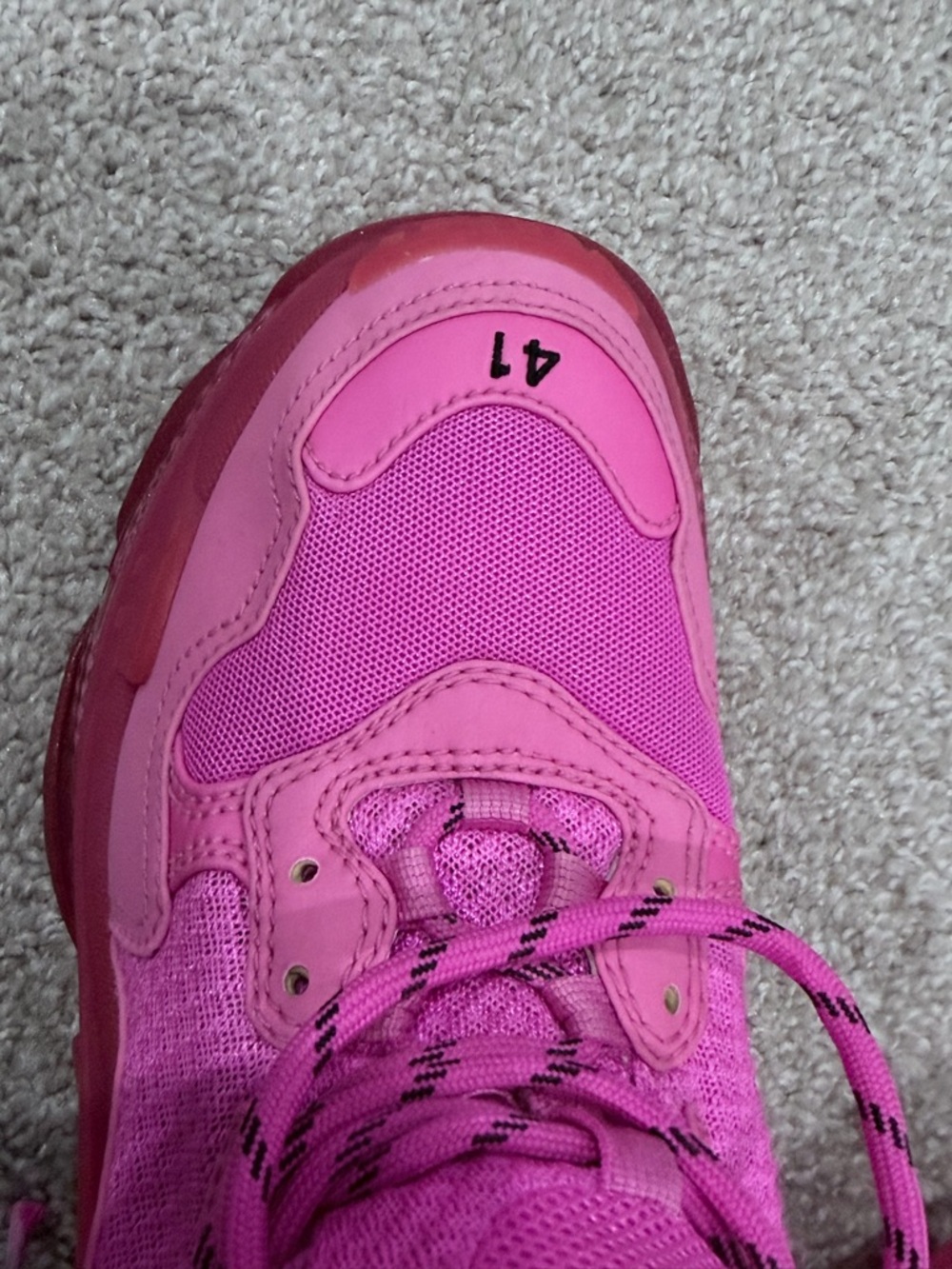 Balenciaga Chunky Triple-S Trainers in Vibrant Pink - Picture 3 of 9